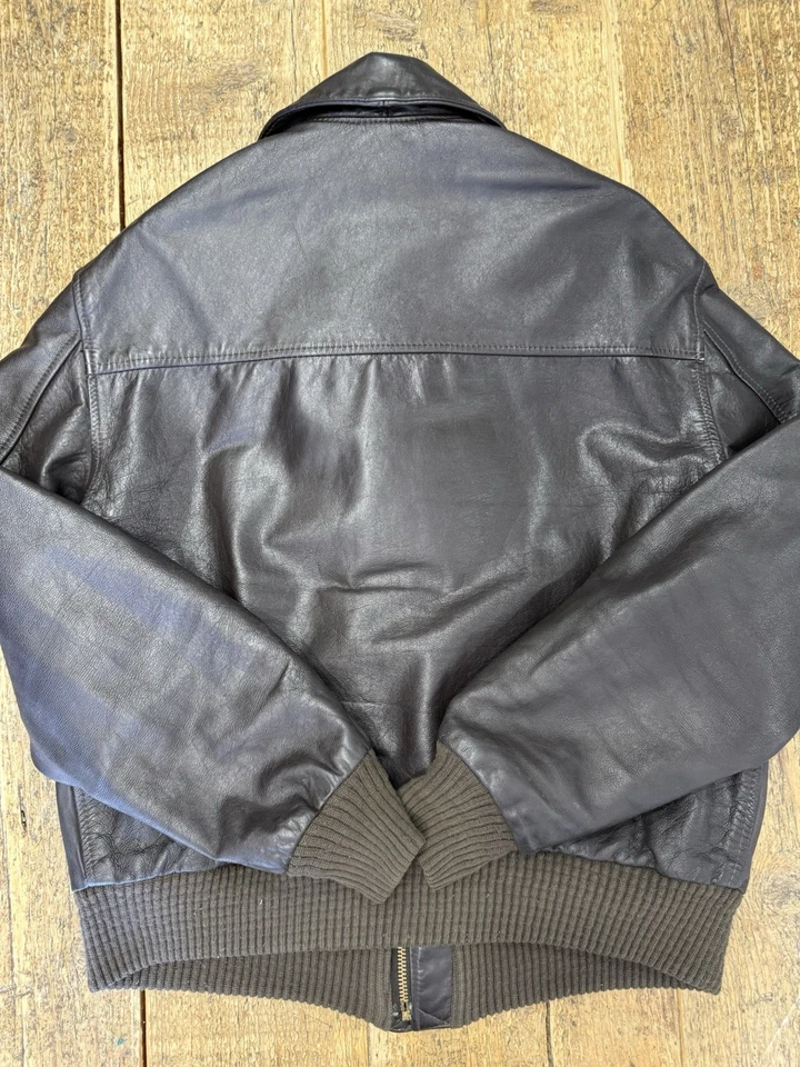 Avirex Type A2 Flight Jacket Made USA Leather Tg 44 Army Air Forces Brown 80’s - Imagen 2 de 4