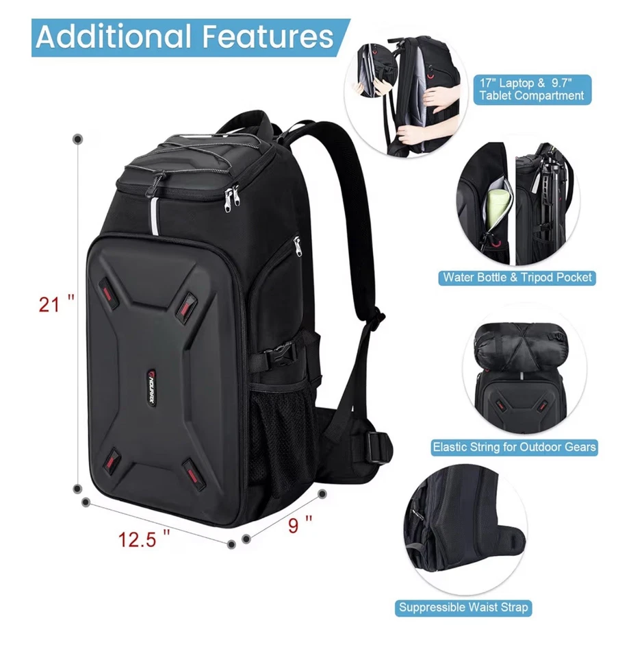 Endurax Camera Backpack Drone Large DSLR/SLR Mirrorless Camera Bag Photograph... - Image 4 of 4