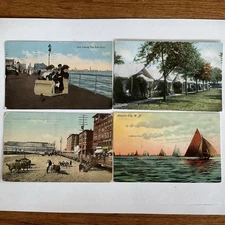Lot~4 NJ~Atlantic City~beach pony~Vaudeville+rolling chair+sailboats+Ocean Grove