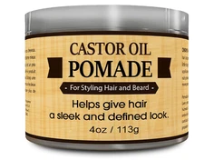 OKAY Men’s Castor Oil Beard & Hair Pomade 4 oz – All-Day Hold for Style & Shine