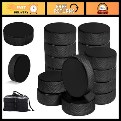 18 Pack Ice Hockey Pucks - Official Regulation 3'' Diameter, 1'' Thick, 6oz, Mesh