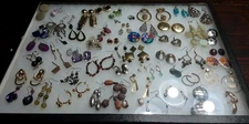Earring Silver Gold Brass Tone Lot 50+ Pair Pierce Variety Style Color All Weara
