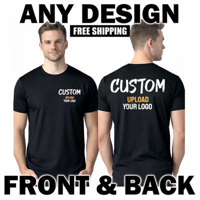 Bulk Lot of 100 Custom Printed T-Shirts Front Back Print Gildan Unisex T-Shirt
