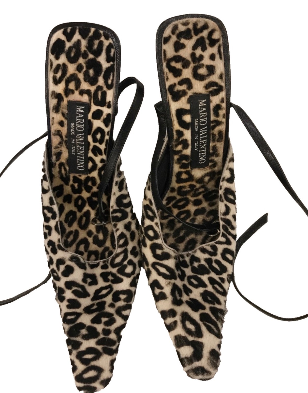 Mario Valentino Itali Leopard Print Calf Hair square Toe Stiletto Heels Shoes 40 thumbnail 8