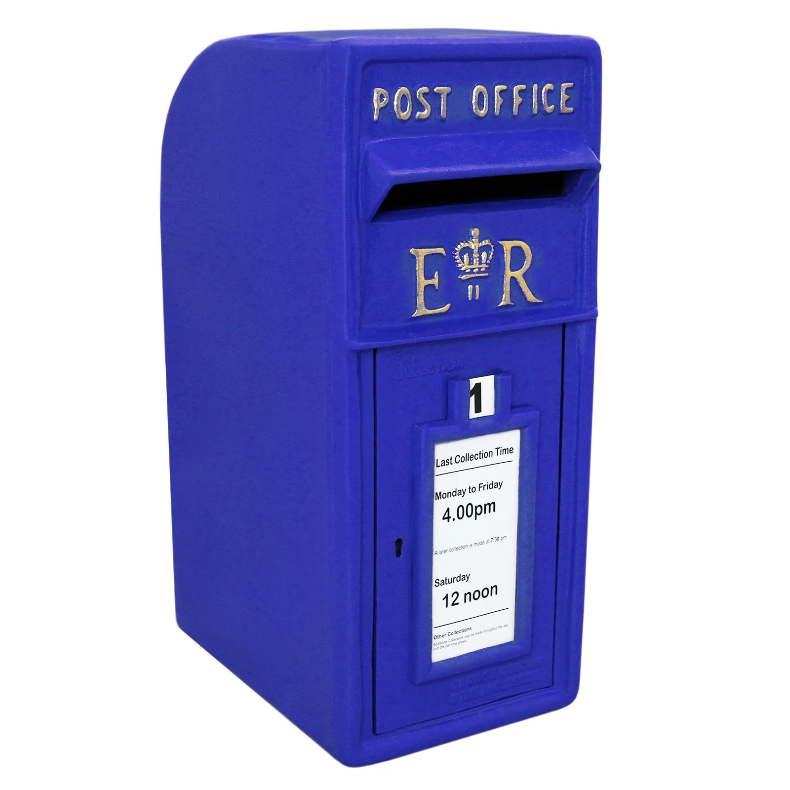 Boîte aux lettres murale bleue en fonte pour maison de charme