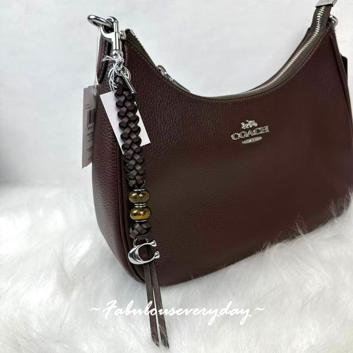 Coach Heritage Bead Bag Charm In Silver/Maple Multi CBG68 NWT | eBay
