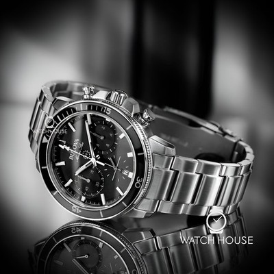 Bulova Marine Star Chronograph Herrenuhr 96B272 Schwarz