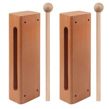 Solid Wood Rhythm Block, Set of 2, Solid Wood Rhythm Block Musical Percussion...