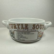 Vintage Ljungberg Soup Bowl With Recipe ~ Galatoire’s Turtle Soup ~ 2 Handles