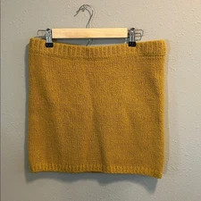Anthropologie Mustard Yellow Knit Tube Top Wool Flat White L