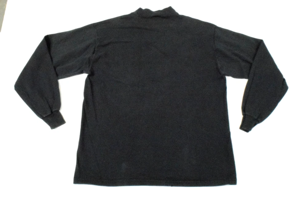 Camiseta Vintage Cuello Alto Russell Atlética Talla M Años 90 Negra Manga Larga Hecha en EE. UU. Foto 3 de 4