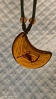 70× Necklace BROWN SCORPION AMBER lucite tear Amber bead — photo 9