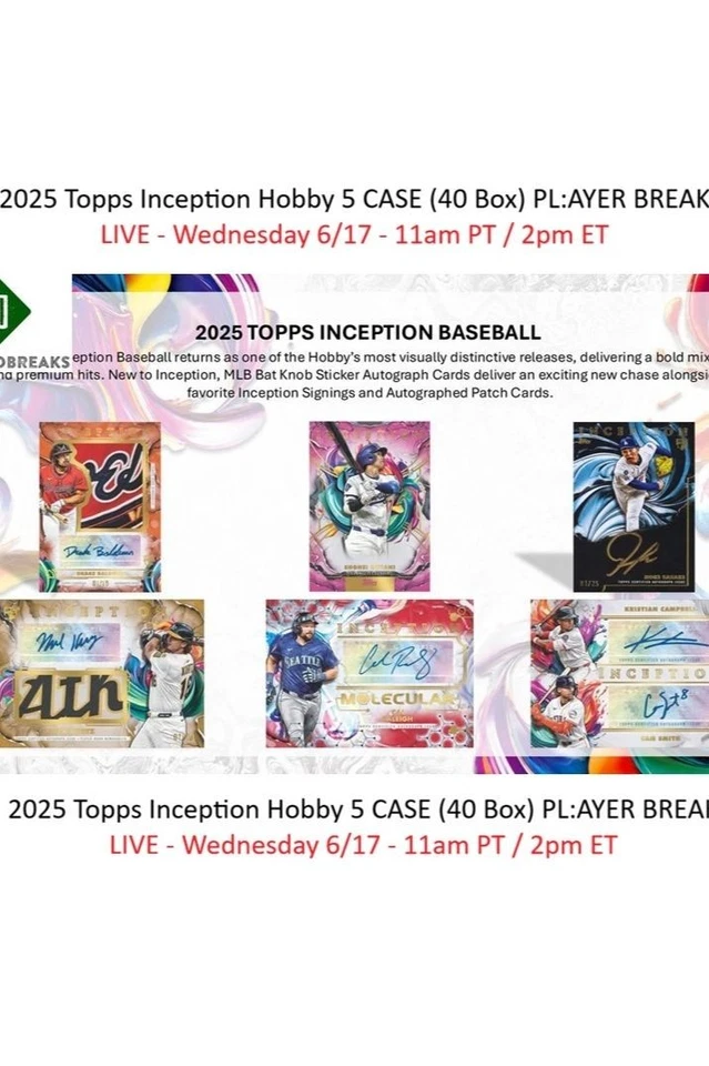 2025 Topps Inception 5 CASE 40 Box PLAYER BREAK #1
