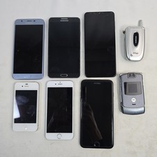 Lot of 8 Broken Cellphones Samsung Apple Motorolla For Parts Locked Not Working
