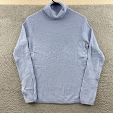 Cashmere Charter Club Luxury Sweater Women s Medium Blue Knit Turtleneck Preppy