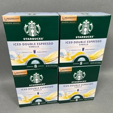4 Starbucks Nespresso Vertuo Iced Double Espresso Vanilla 8ct Capsules 02/2026