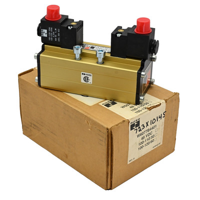 Ross W6077B4401 Double Solenoid Valve, Pilot Controlled, 48VDC 5.3W 1-10bar