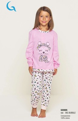 Gary U30005 Mädchen Schlafanzug lang Baumwolljersey