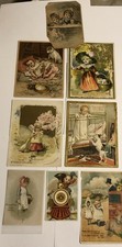 1880s McLaughlin Coffee Ads Needle Thread Lot Of 8 Poor Condition Tears Writing