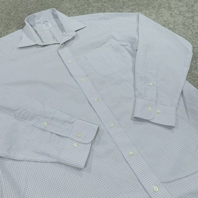 Brooks Brothers Dress Shirt Mens 16.5 6/7 Button Up Regent Fit Glen Check