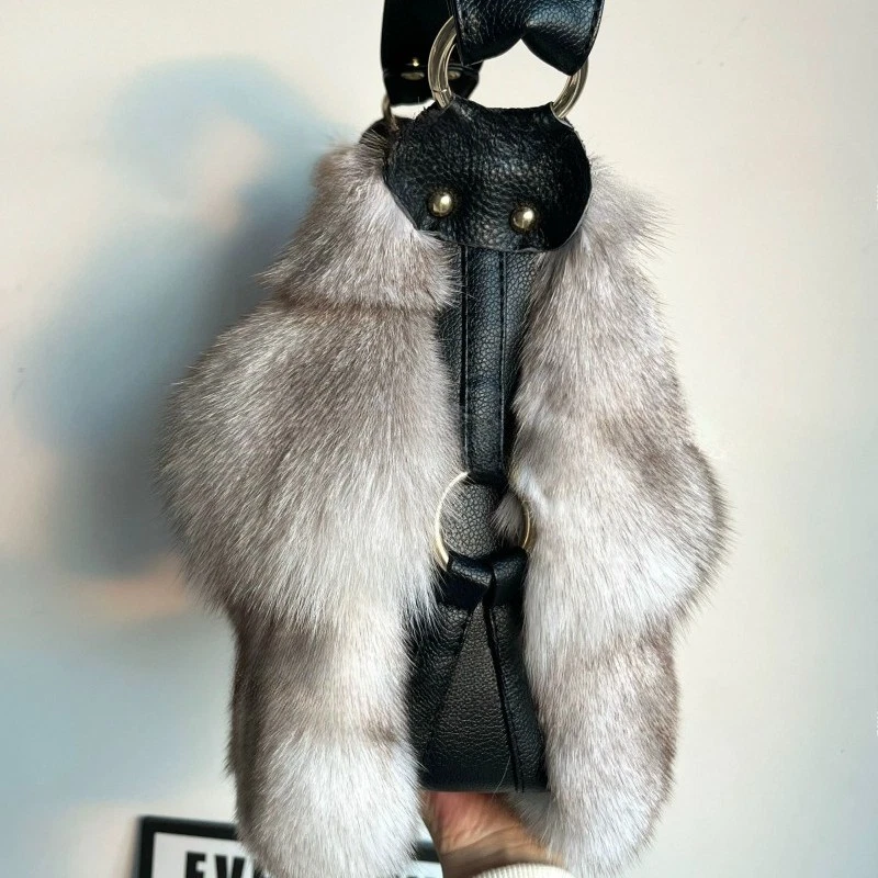 Новый подлинный реальный кроличий мех Pathwork сумки сумка реальный мех Дамская сумка леди - Изображение 4 из 4