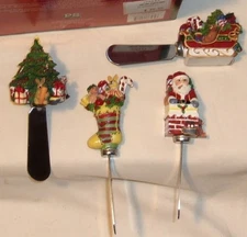 SUSAN WINGET "TWAS THE NIGHT BEFORE CHRISTMAS" KNIFE SPREADER SET - SANTA CLAUS