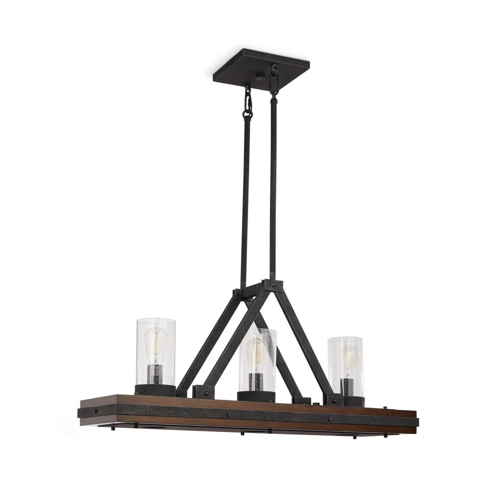 Lámpara de araña lineal Kichler Lighting Colerne 3 luces castaño rojizo Foto 3 de 4