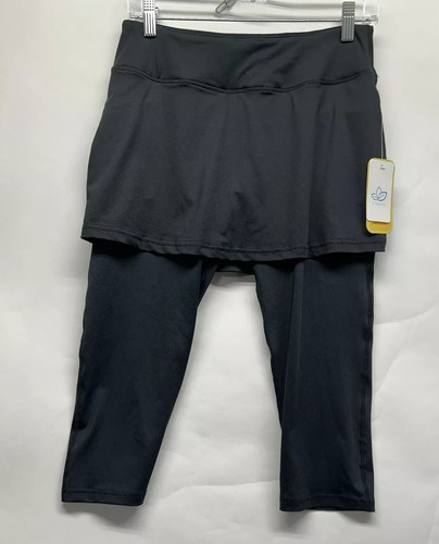 Yogipace Women's Black Medium Polyester Blend Skirted Leggings NEW (D3)