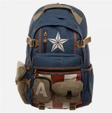 Marvel Captain America Backpack Avengers Zipper Shoulder Bag Rucksack Schoolbag