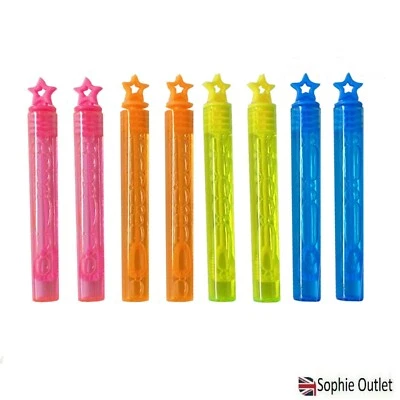 GEM IMPORTS LTD Star Mini Bubble Neon Tubes Kids Party Loot Bag Fillers Favour Prize Gifts UK