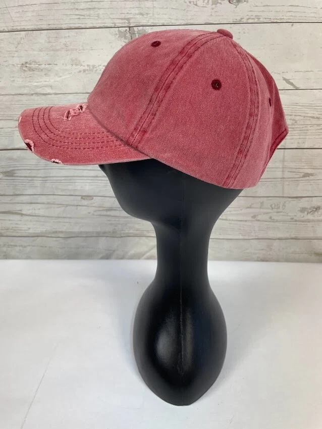 Gorra de béisbol City Hunter rosa envejecida con correa trasera talla única Foto 2 de 4