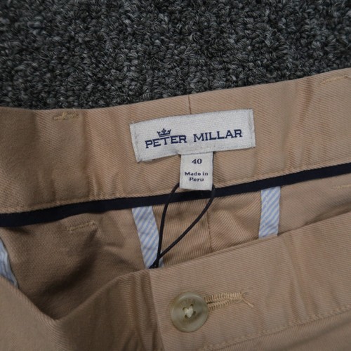 Peter Millar Pants Men 40x36 Beige Tan Pilot Twill Flat Front Chino Trouser NWT - Picture 3 of 11