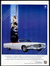 1969 Cadillac Deville Convertible White Car Photo Vintage Print Ad