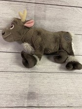Disney Store Frozen Sven reindeer plush brown 10" tall stuffed animal embroider 
