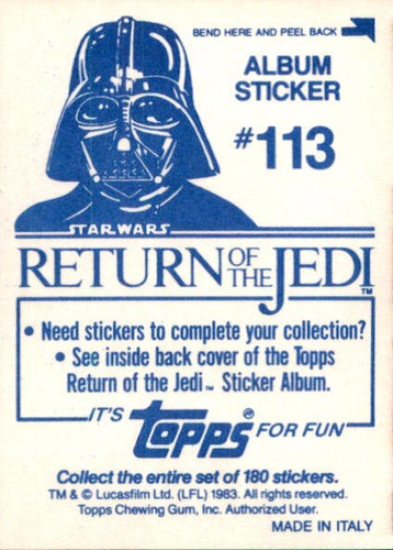 Star Wars ROTJ Trading Card Sticker Album Complete Your Set You Pick 1983 Topps - Bild 222 von 355