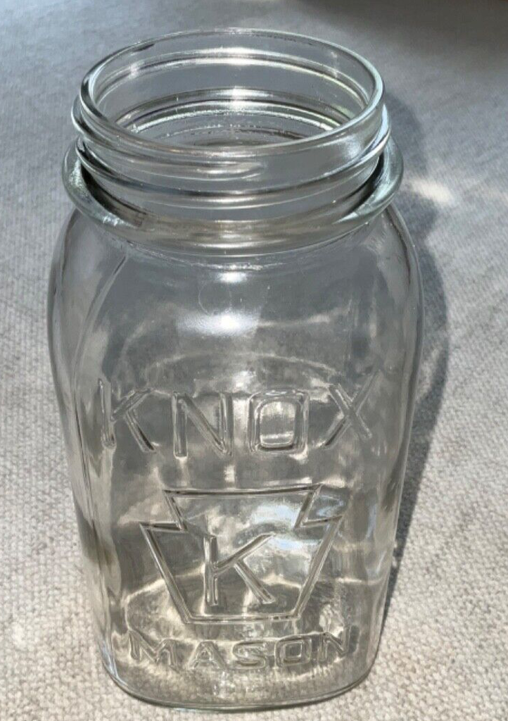 その他 jar Vintage Knox Mason K Quart Jar Clear 18 on Bottom See Pics No Lid