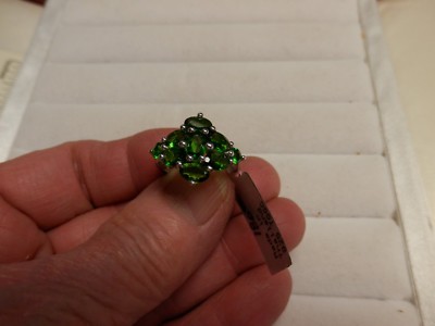 Russischer Ring Chromdiopsid Sterlingsilber