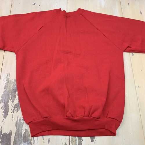 FRUIT OF THE LOOM - Vtg 80s NWT Red Made in USA Blank Sweatshirt, Mens LARGE - Picture 10 of 10
