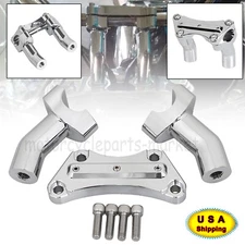 3.5" Pullback Chrome Handlebar Risers 1" Top Clamp For Harley Softail Sportster