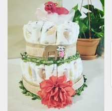 Girl Diaper Cake Full Gift Set