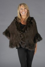 Clearance! Natural Russian Sable 20” Knitted Ruffle Cape