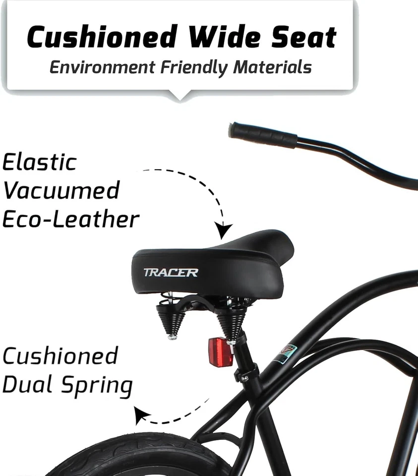 Bicicletas Beach Cruiser de 26" de una sola velocidad para hombre bicicleta retro Hi-Ten marco de acero  Foto 3 de 4