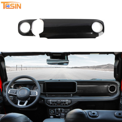 Carbon Fiber Dashboard Co-Pilot Panel Abdeckung Trim für Jeep Wrangler JL JT 24+