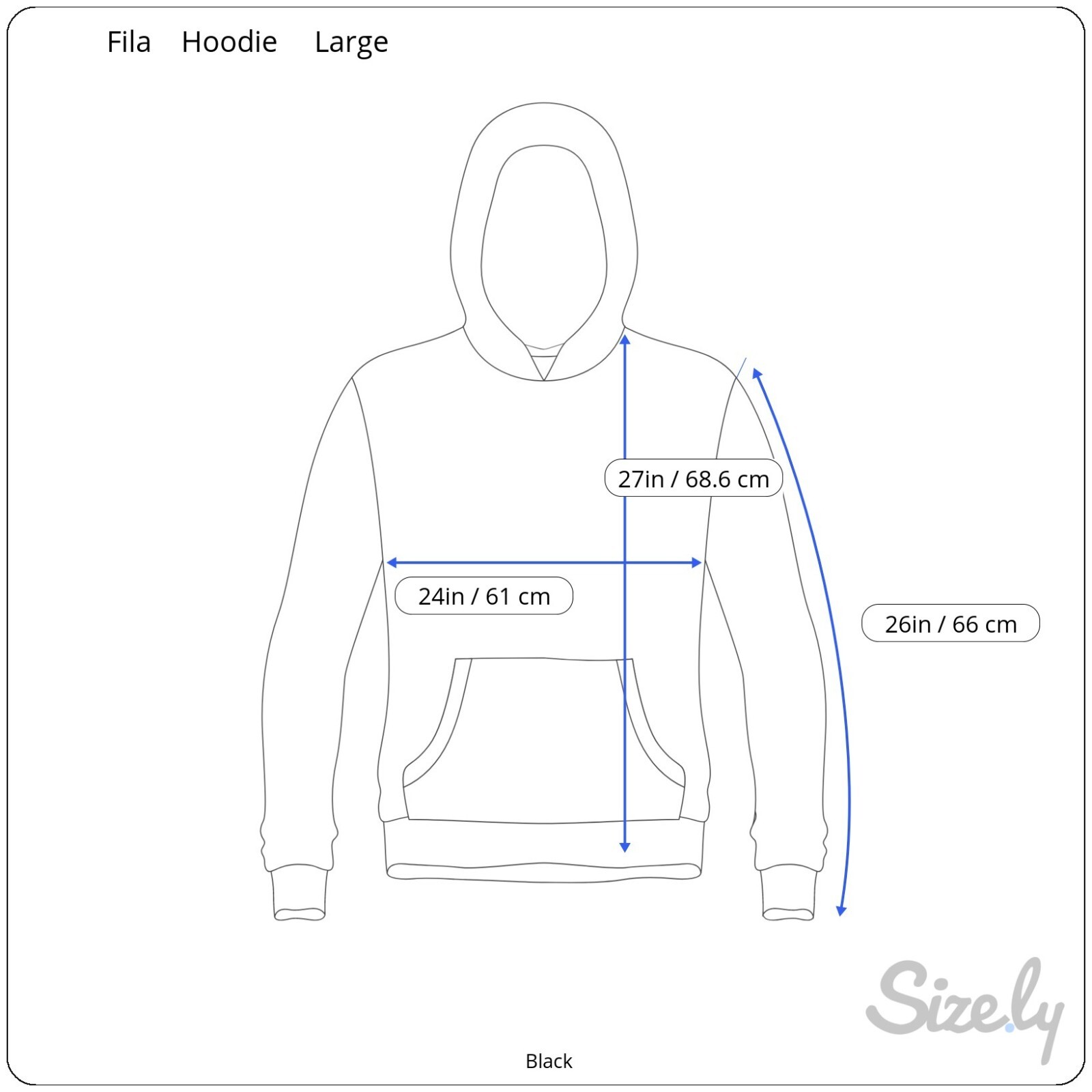 Felpa con cappuccio pullover con coulisse uomo Fila vintage taglia large nera