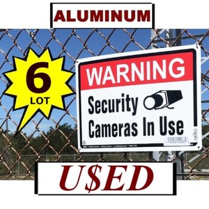 USED Warning Home Security Surveillance Cameras 10x14 Aluminum METAL Yard Sign