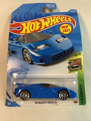 Hot Wheels 94 Bugatti EB110 SS 6/10 HW Exotics 224/250 Blue 2 Door Coupe New