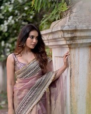 Designer Sari Bollywood Purple Saree Blouse Wedding Saree Party Wear Saree New