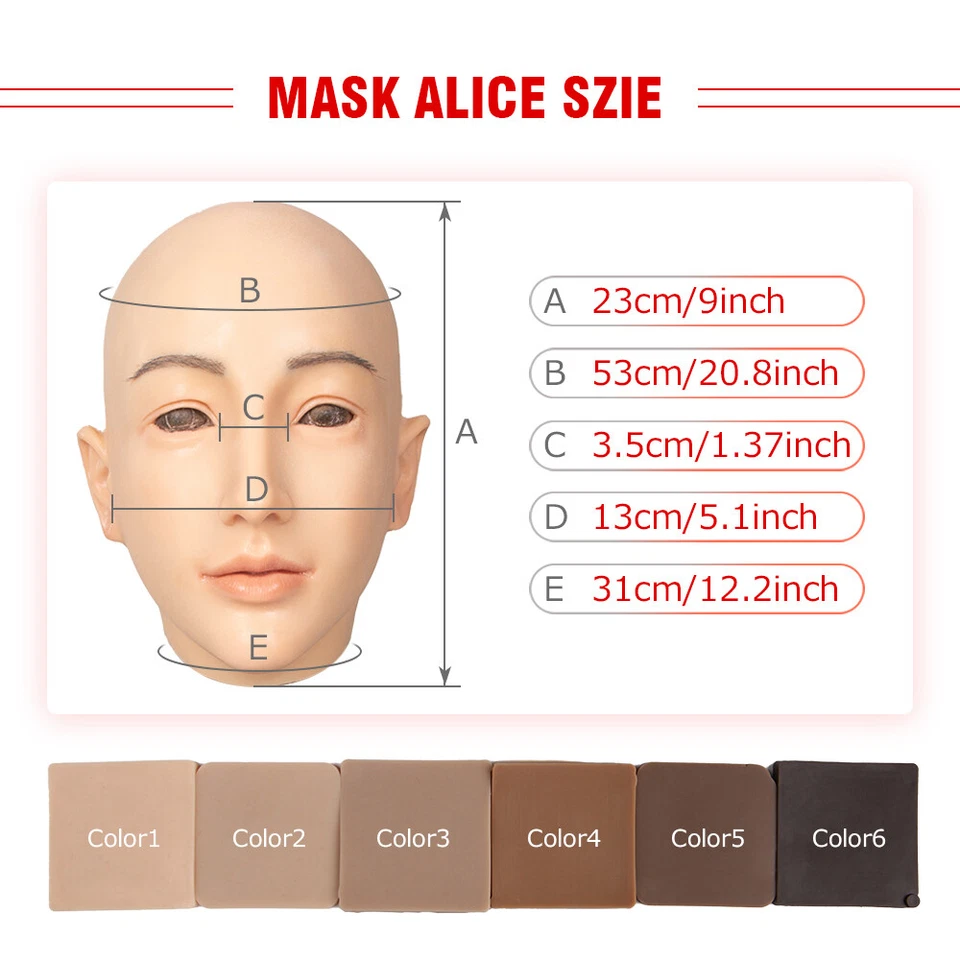 Realistic Silicone Female Head Mask Crossdresser Face Mask For Women Cosplay - Image 2 of 4