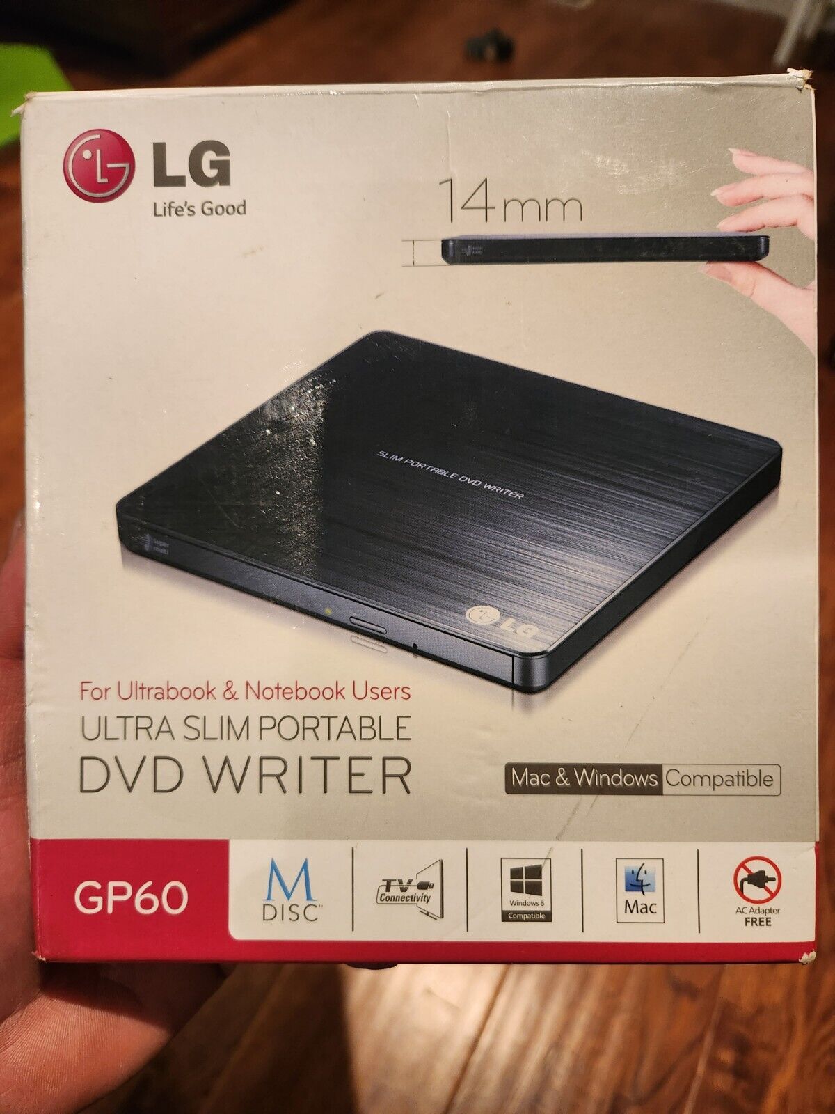 LG Potable Burner External DVD Drive USB Burner Laptop Optical Player GP60NB50