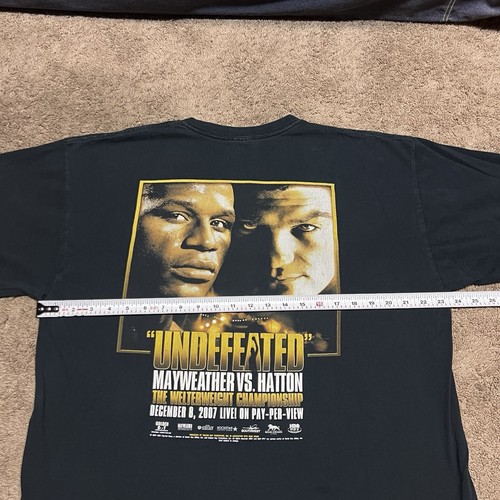 Mayweather vs Hatton Boxing T Shirt Undefeated Las Vegas 2007 Black Mens XL - Picture 13 of 17